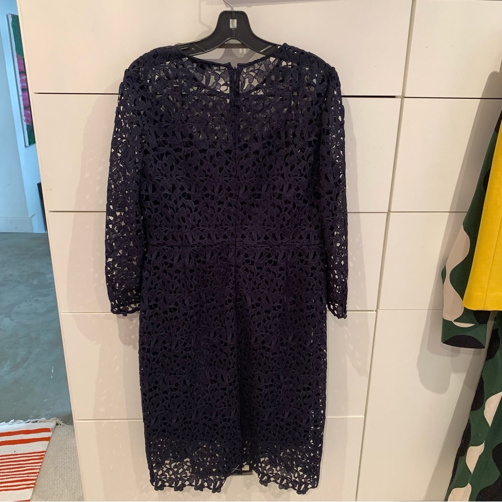 J Crew blue lace w/slip dress